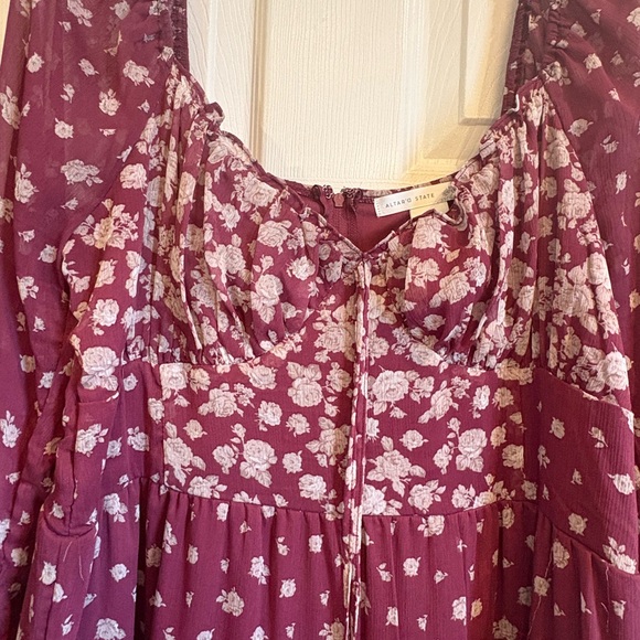 Altar'd State Burgundy Floral Mini Dress - Picture 6 of 9